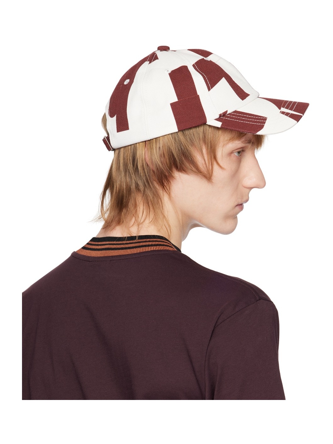 Burgundy & White Giles Cap - 3