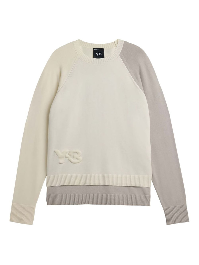 logo-embossed colour-block sweater 1