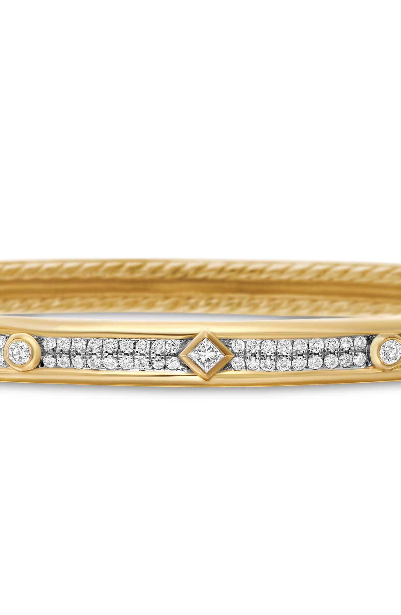 David Yurman Modern Renaissance Bangle Bracelet in 18K Yellow Gold with Full Pavé Diamonds, 4.5mm at - 4