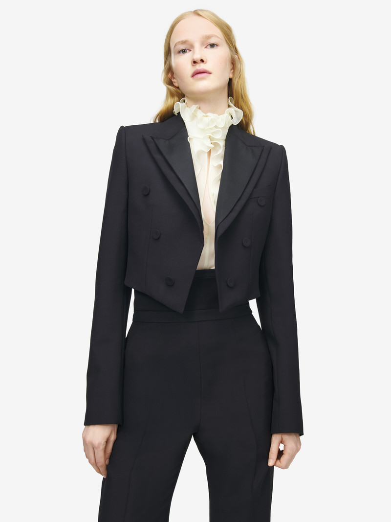 Alexander McQueen Double Lapel Cropped Jacket outlook