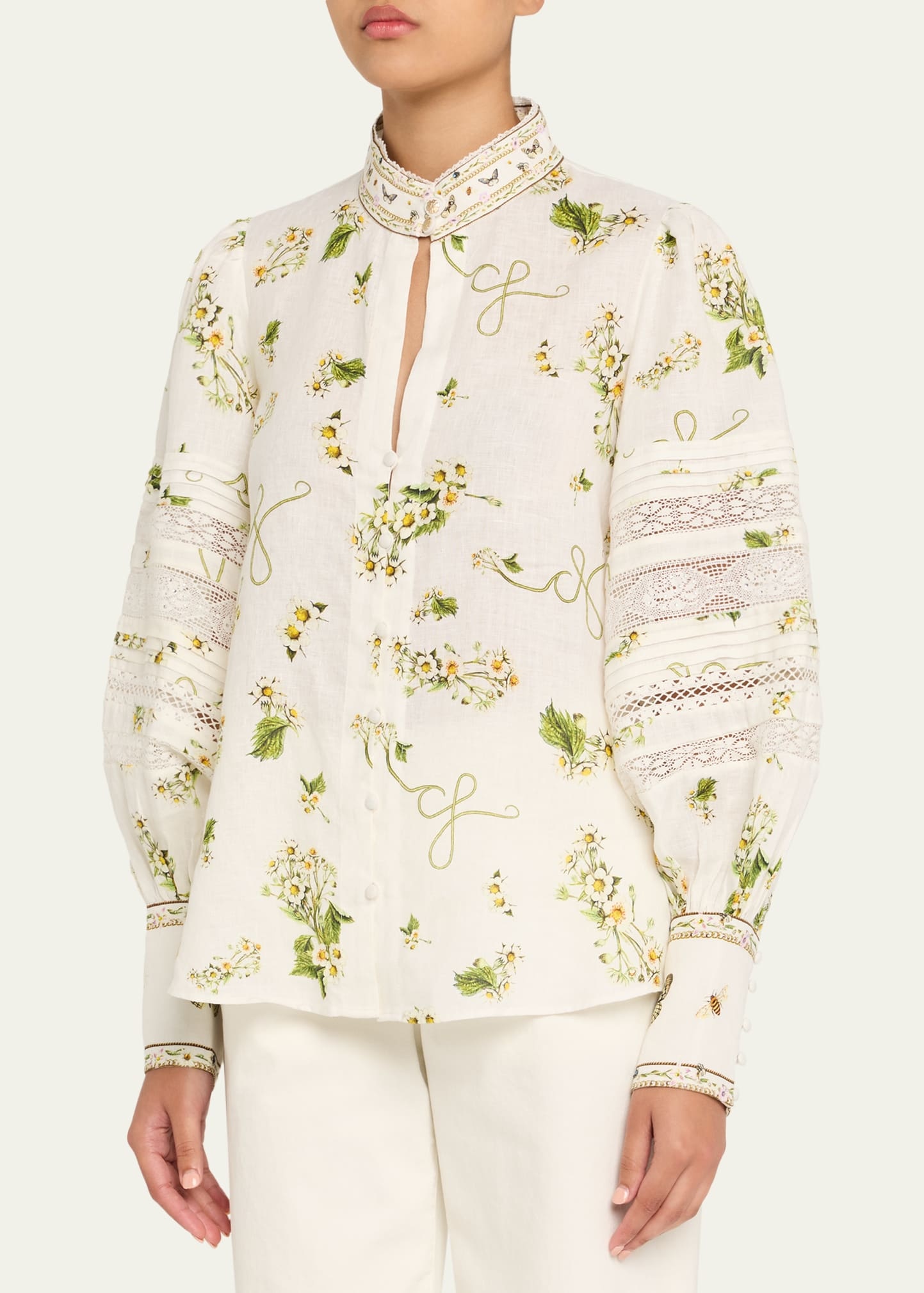 Botanical Utopia Buttoned Collar Blouse - 4