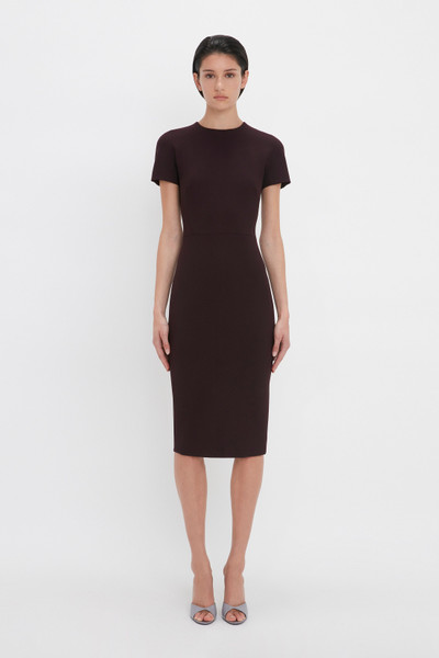 Victoria Beckham Fitted T-Shirt Dress In Deep Mahogany outlook