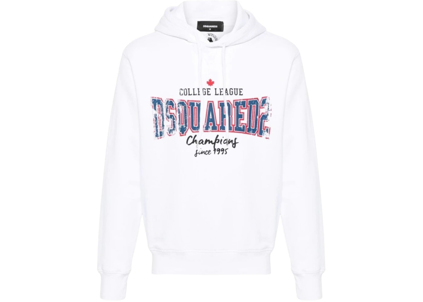 Dsquared2 Cool Fit Faded College League Logo Hoodie White - 1
