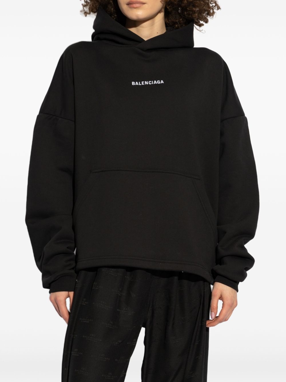 logo-embroidered hoodie - 3