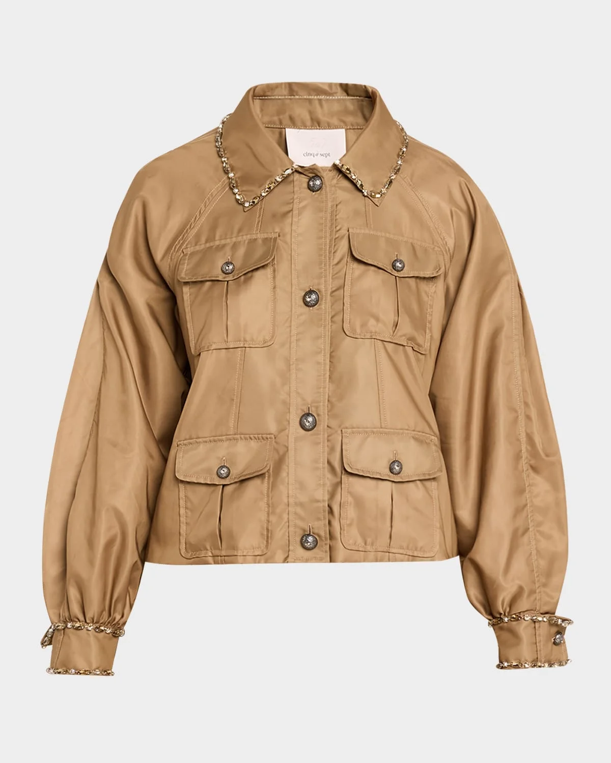 Rhinestone Chain Utility Jacket - 1