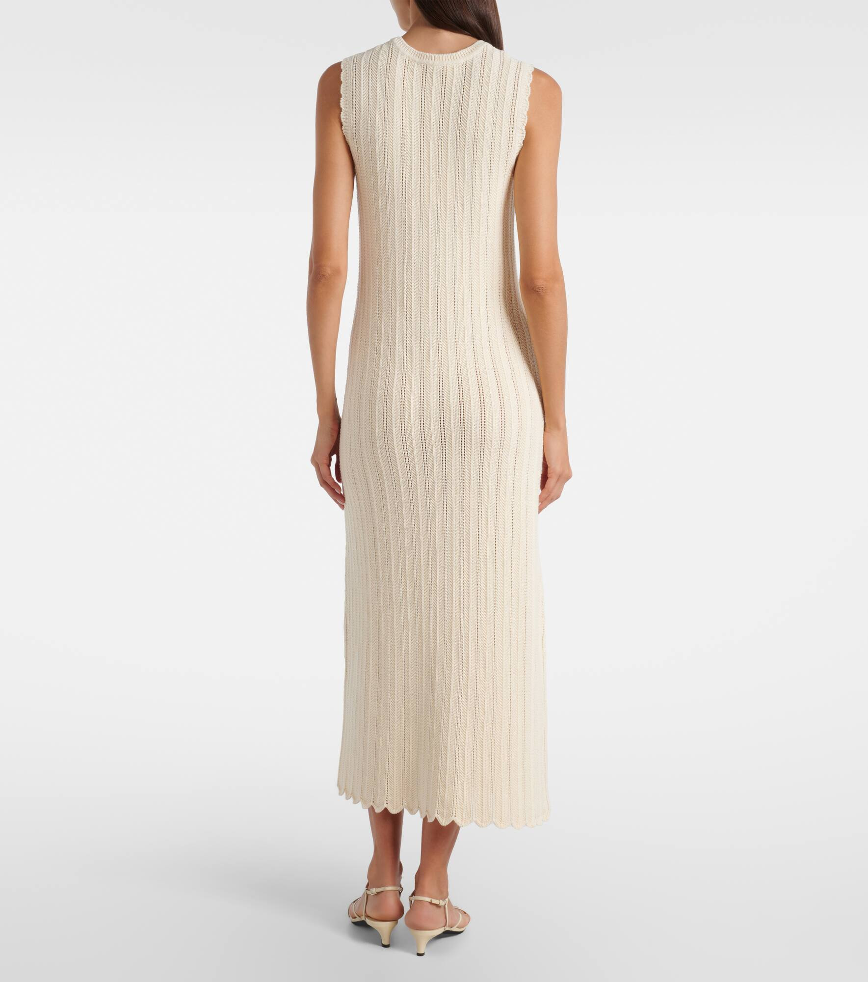 Sissi open-knit cotton midi dress - 3