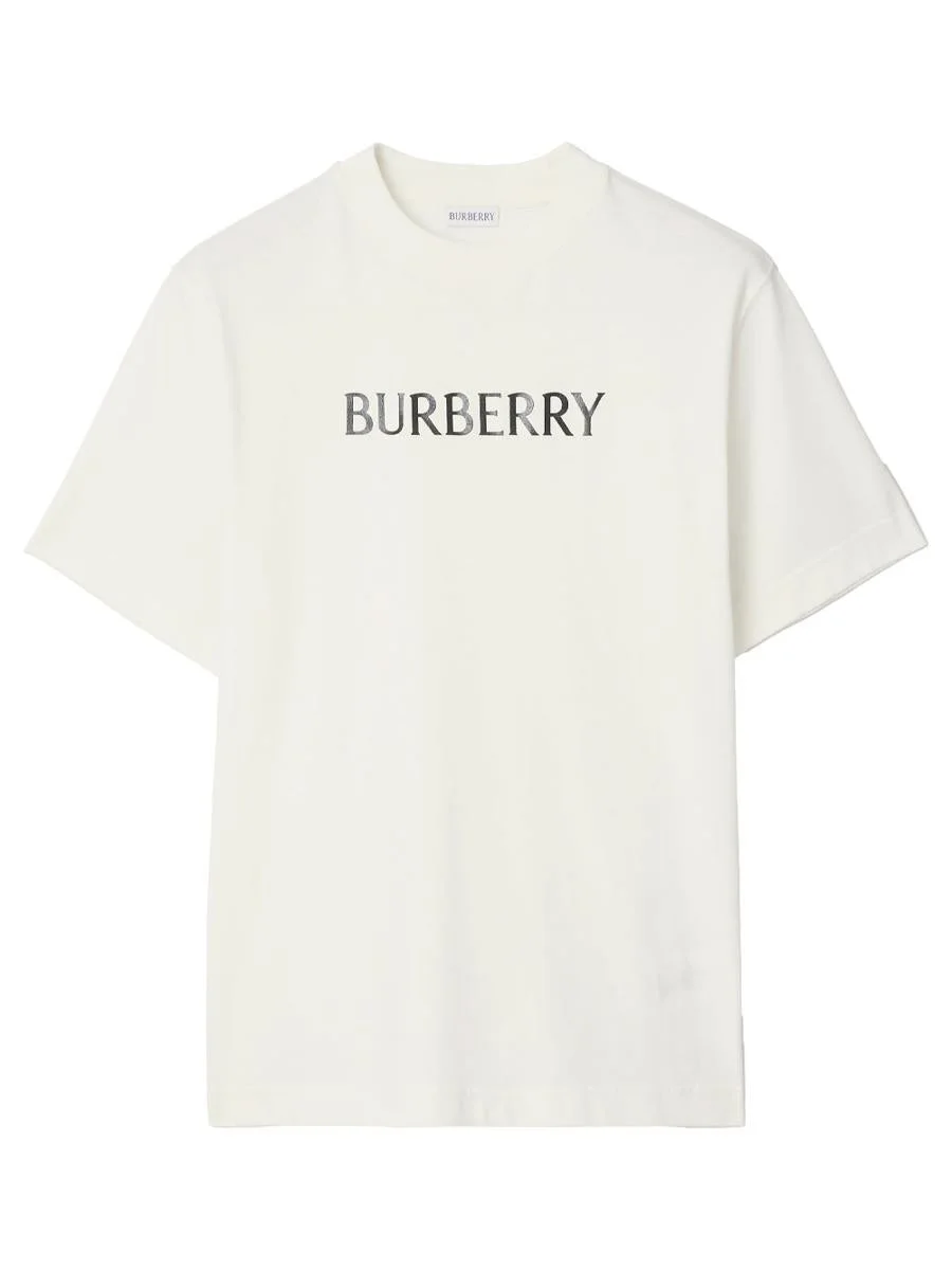 Burberry Logo Print Cotton T-Shirt Clothing - 1