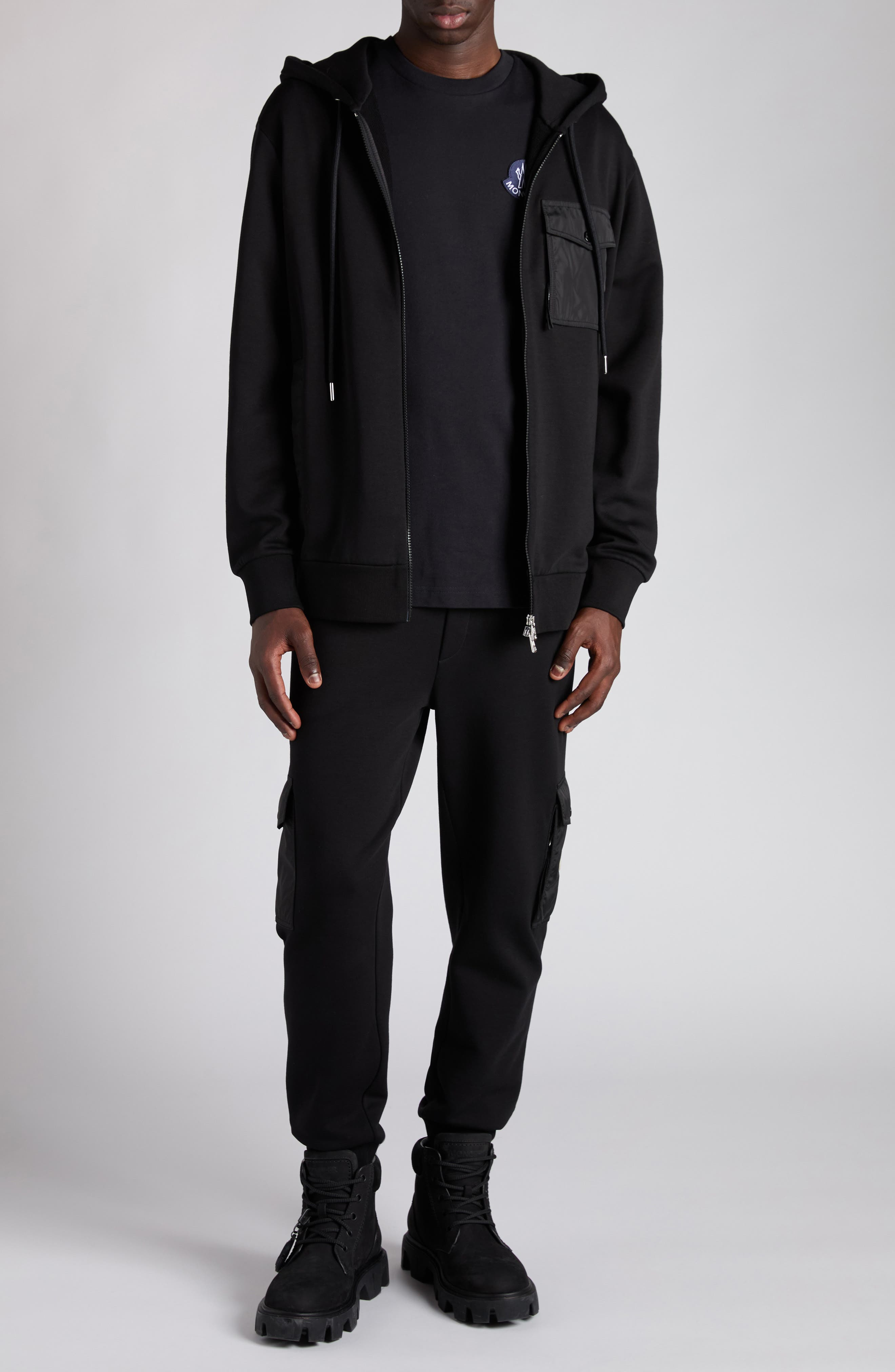 Moncler Mixed Media Jacket in Black at Nordstrom - 2
