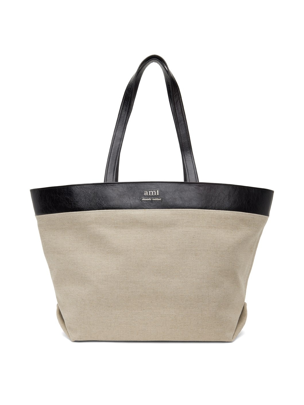 Beige East West Shopping Tote - 1