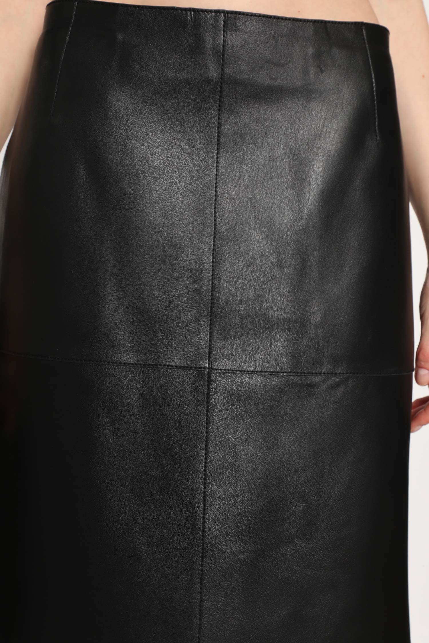 Panelled Leather Skirt - 4