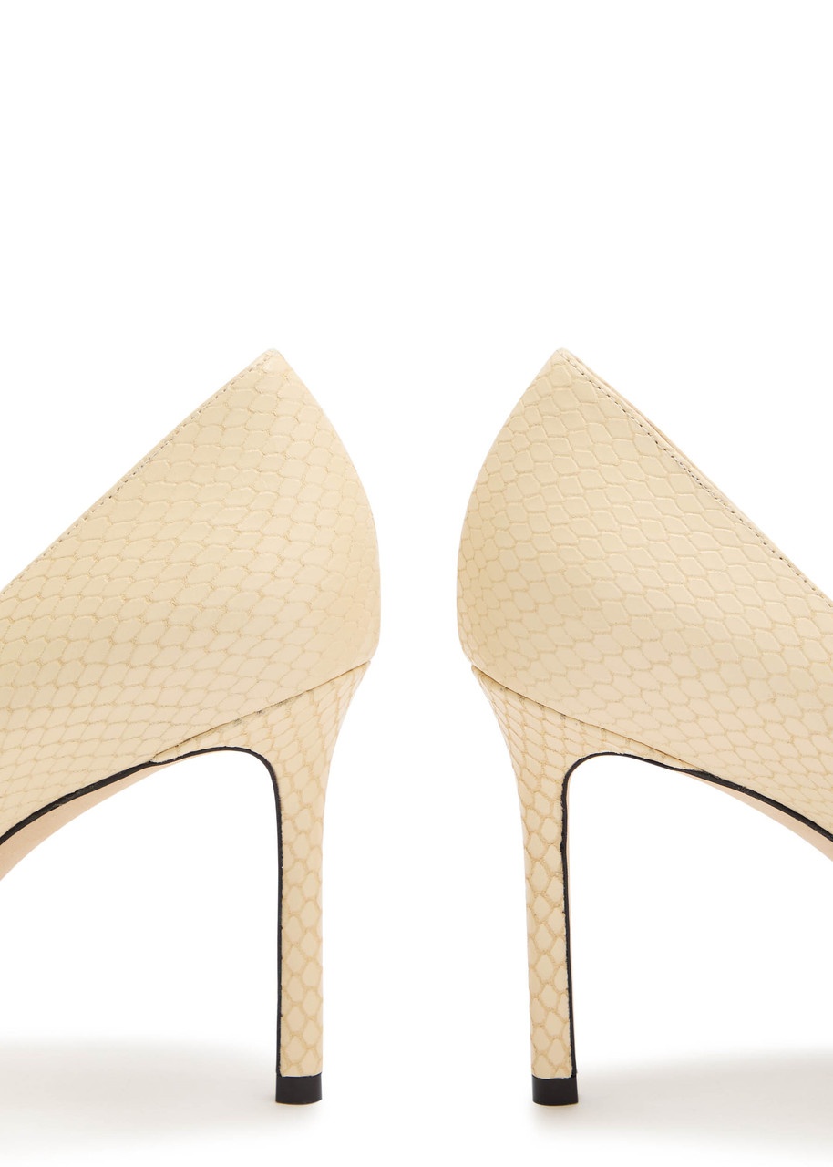 Jimmy Choo Romy 85 Python-effect Leather Pumps - 4