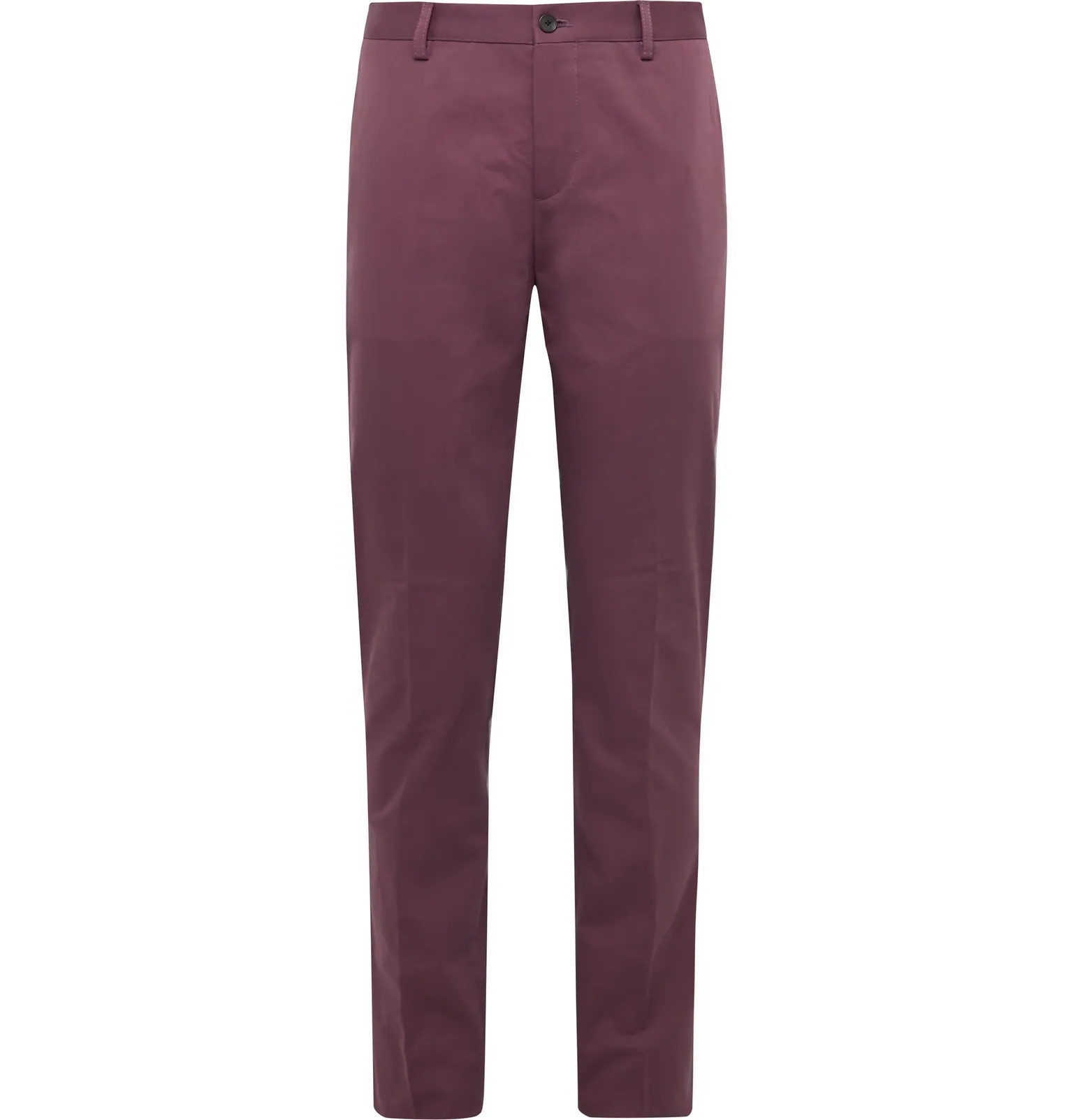 Slim-Fit Stretch-Cotton Gabardine Trousers - 6