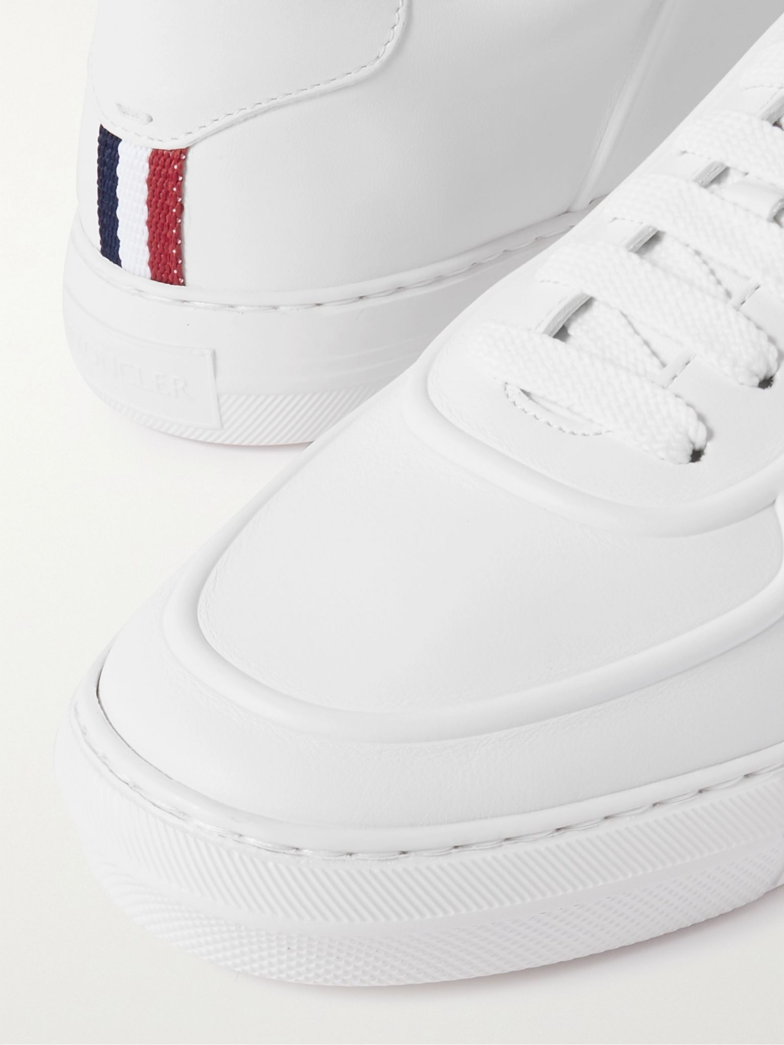 Neue York Logo-Appliquéd Leather Sneakers White - 6