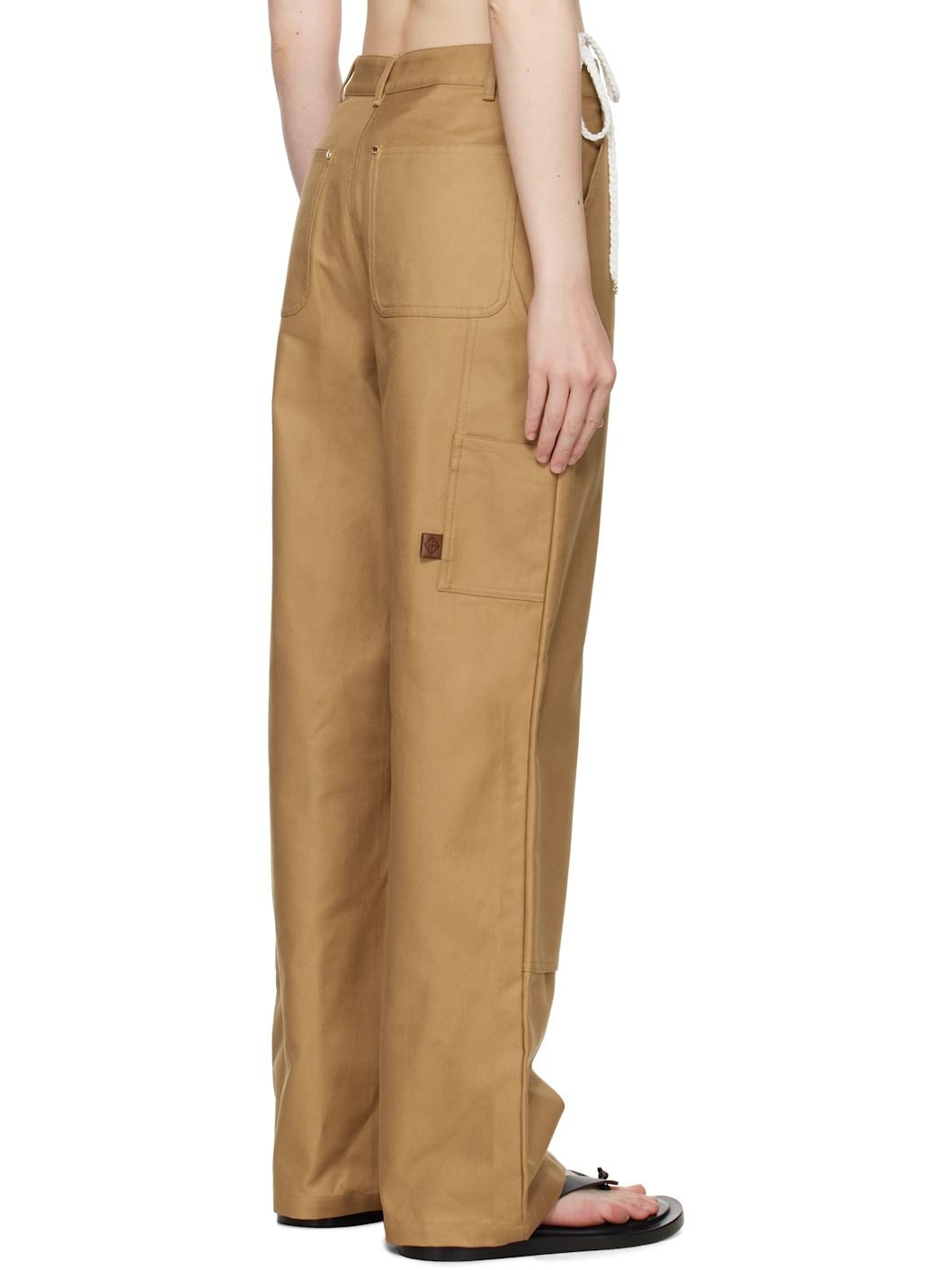 Tan Cotton Workwear Trousers - 3