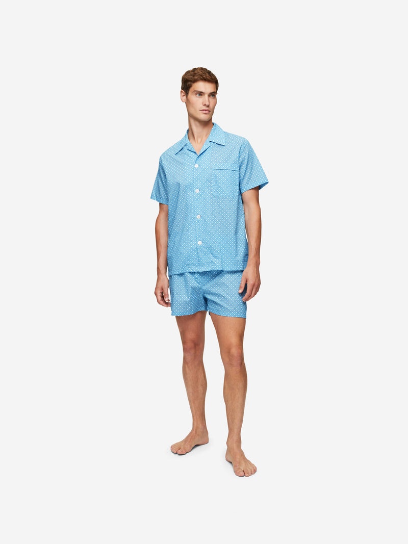 Men's Short Pyjamas Ledbury 56 Cotton Batiste Blue - 3