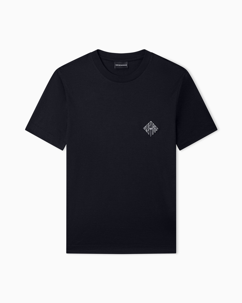 SLIM-FIT LYOCELL-BLEND JERSEY T-SHIRT WITH LOGO PATCH 1