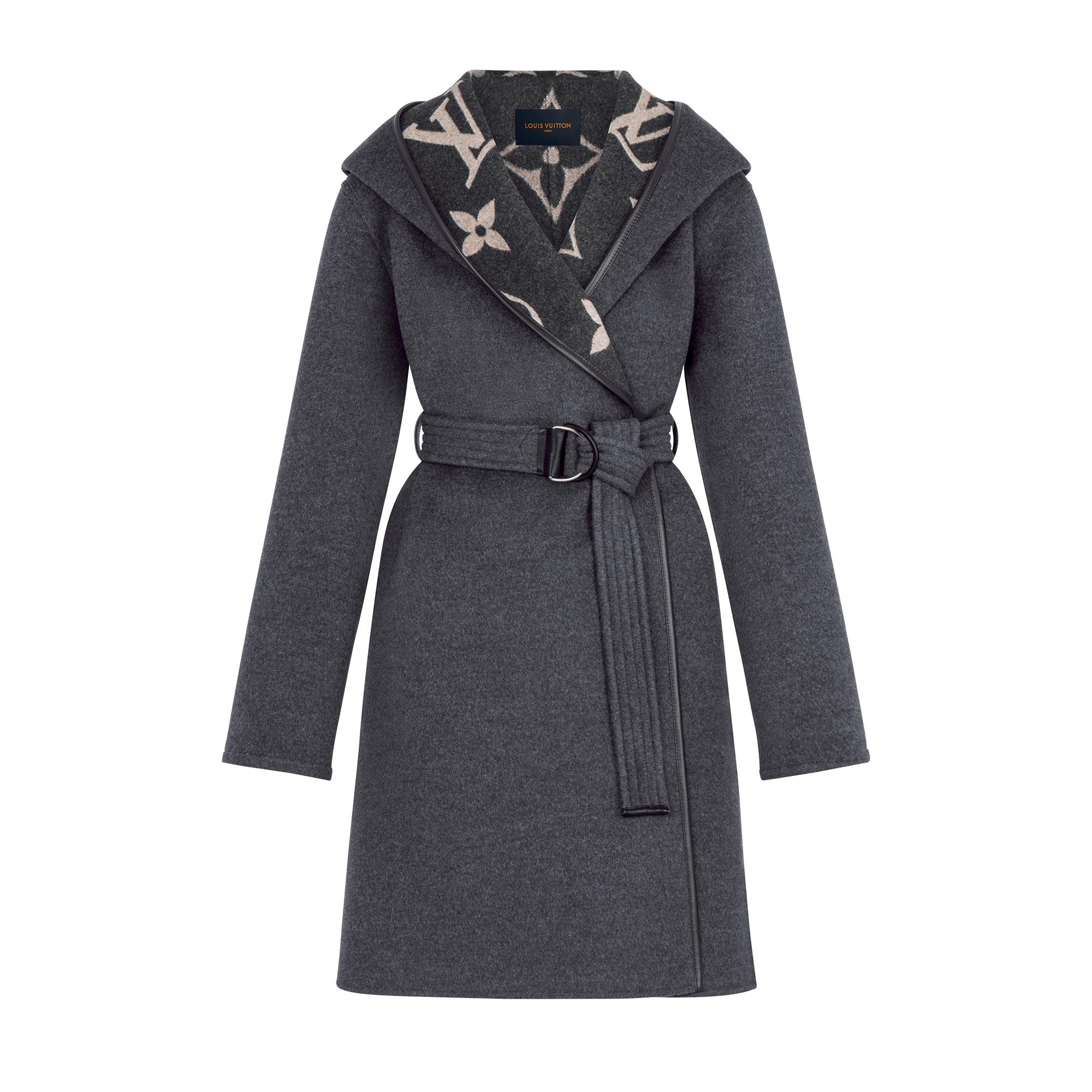 Hooded Wrap Coat With Belt - 1