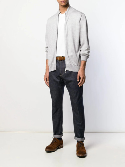 Brunello Cucinelli zip fine knit cardigan outlook