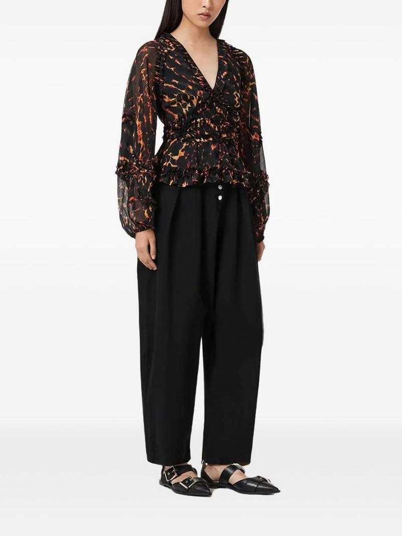 ruffled animal-print blouse 3