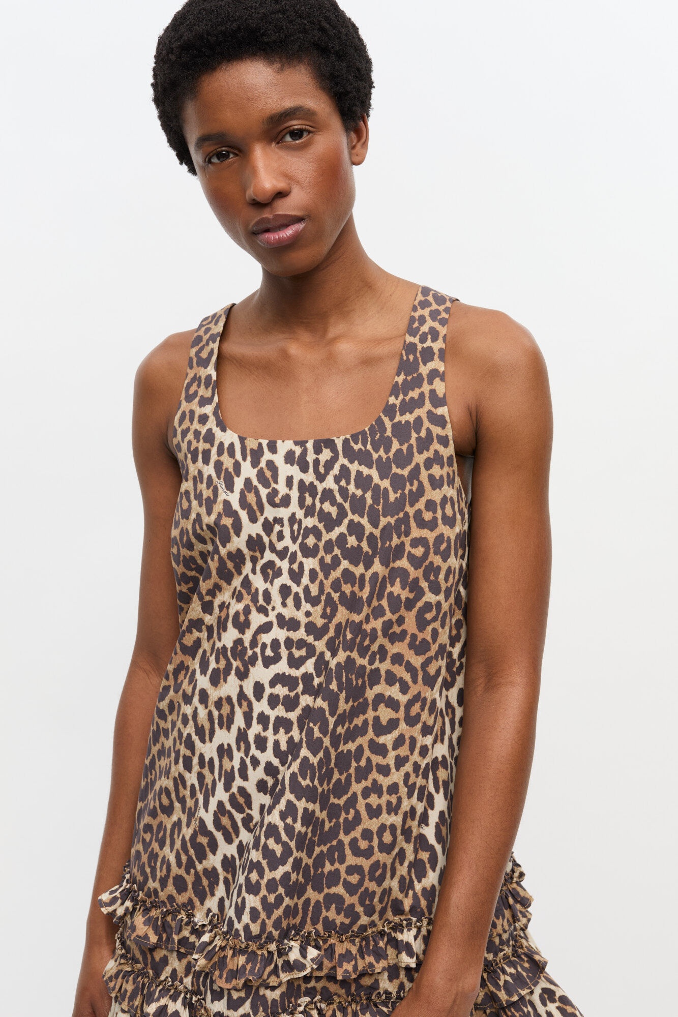 LEOPARD COTTON POPLIN MINI DRESS - 4