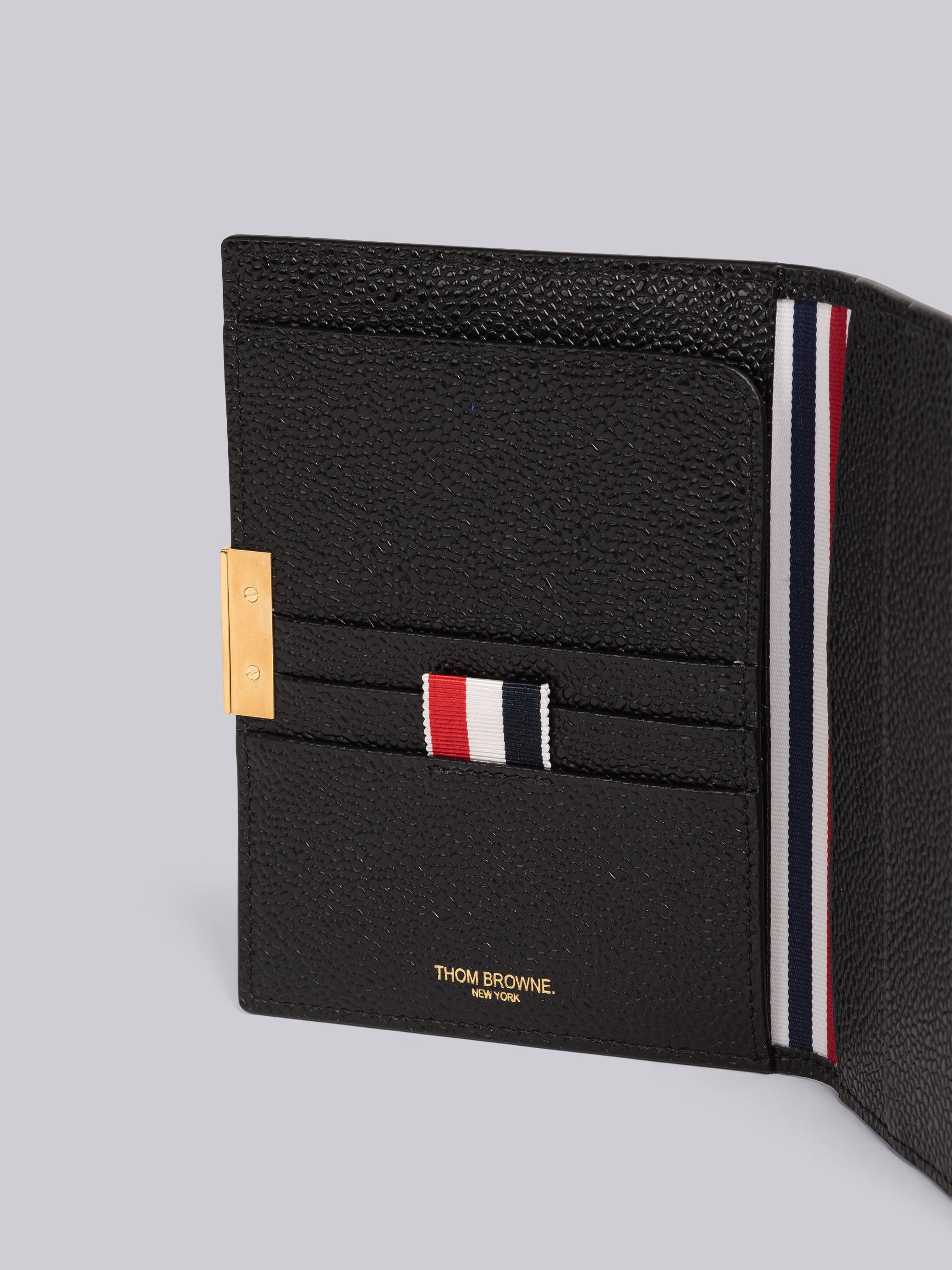 Pebble Grain Leather Lock Passport Holder - 2