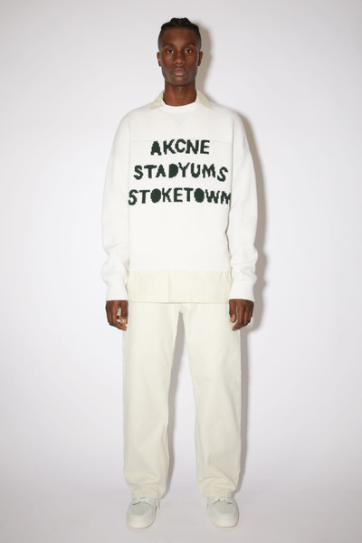 Acne Studios Wool logo sweater - White/Dark green outlook