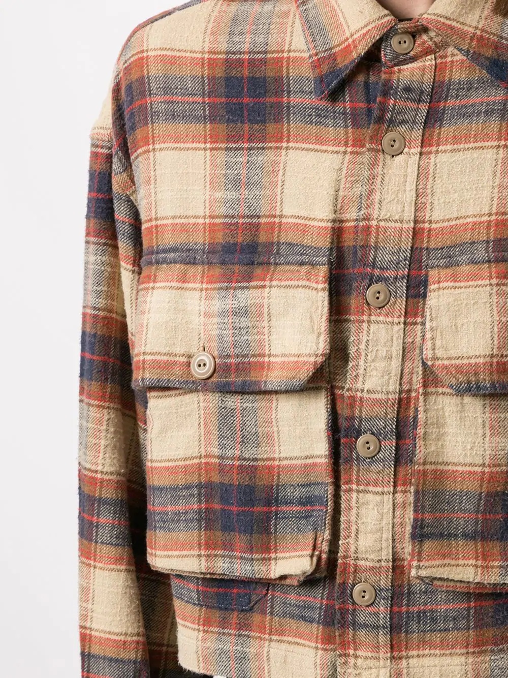 flap-pocket plaid shirt - 5