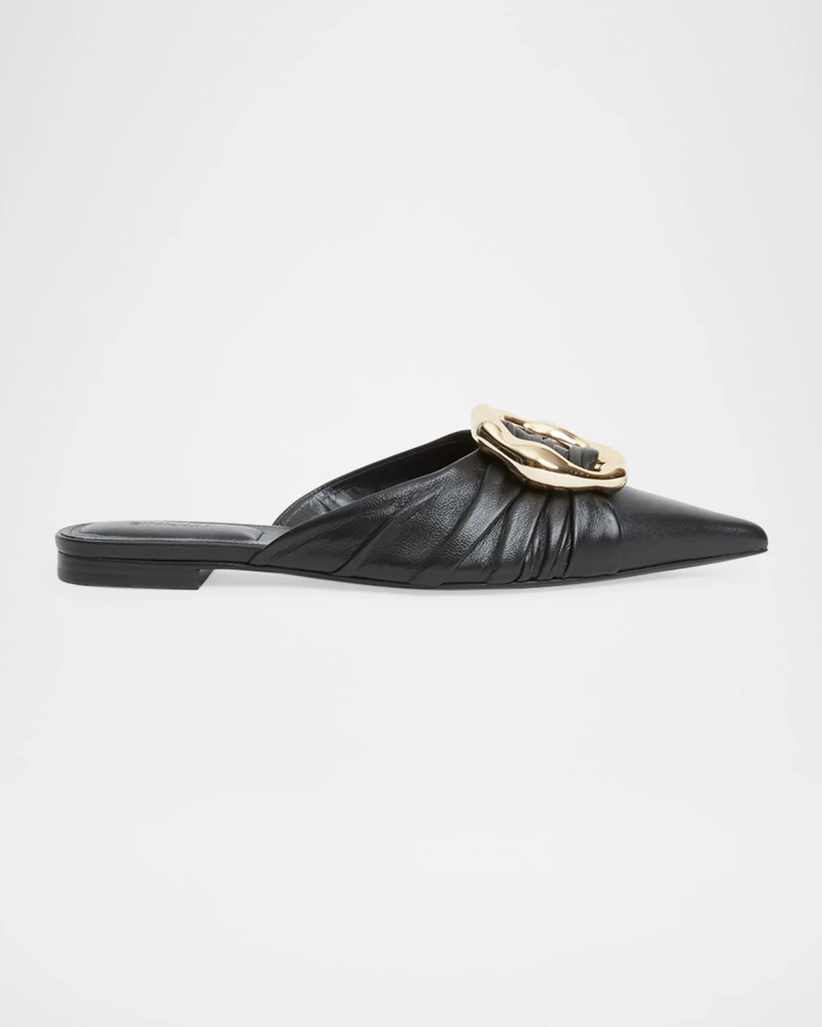 Belle Leather Pointed-Toe Mules - 1