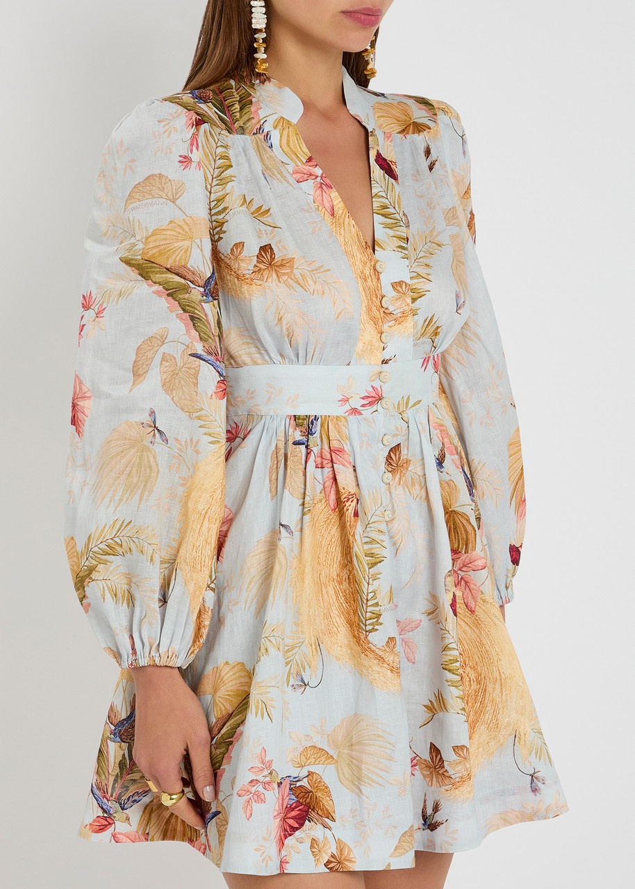 Zimmermann Ascension Floral-printed Linen Mini Dress - 2