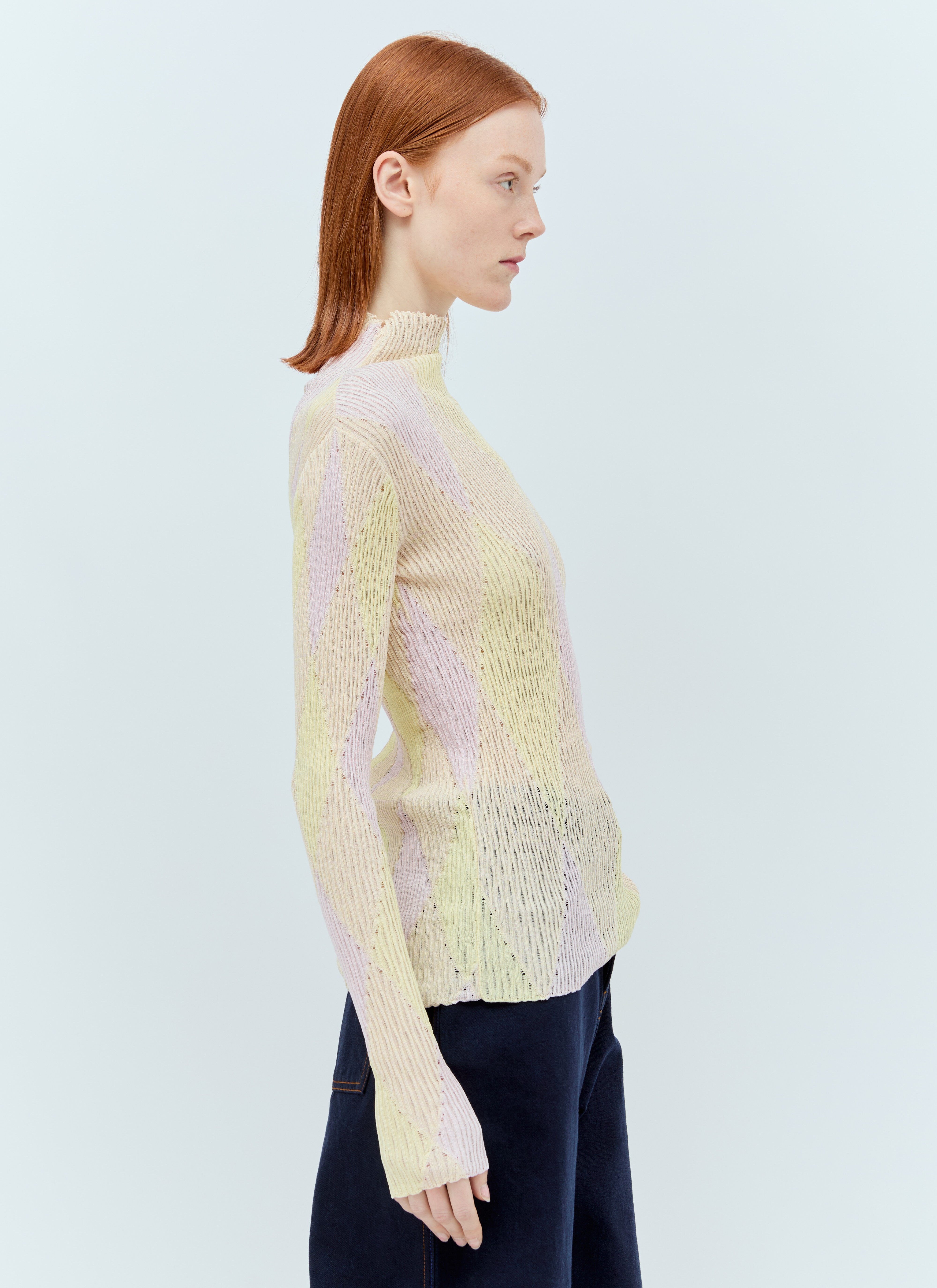 Argyle High-Neck Sweater - 4