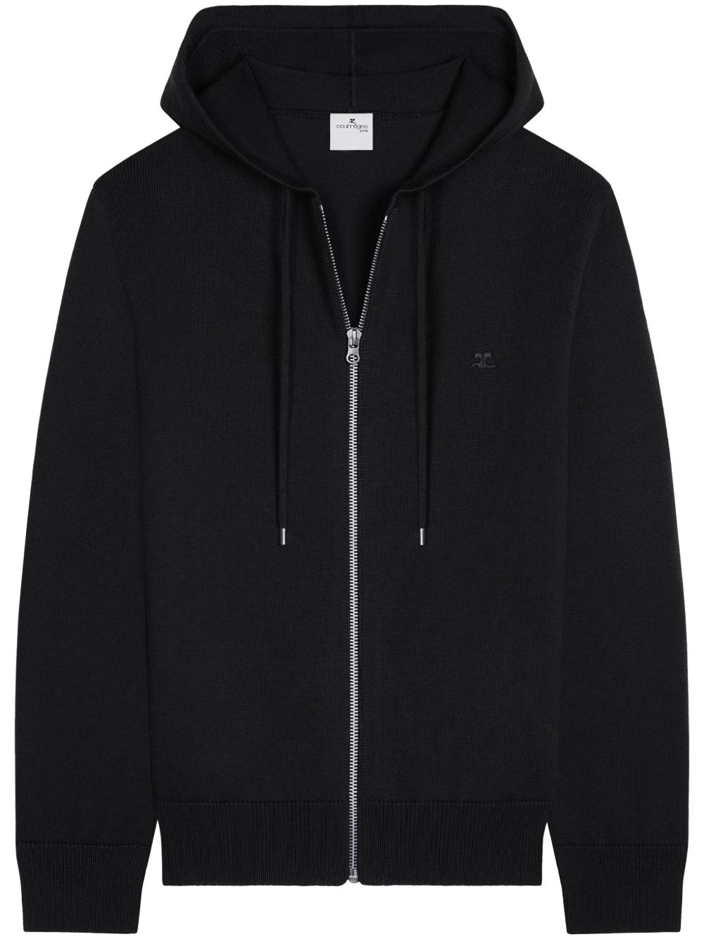 zipped wool hoodie - 1