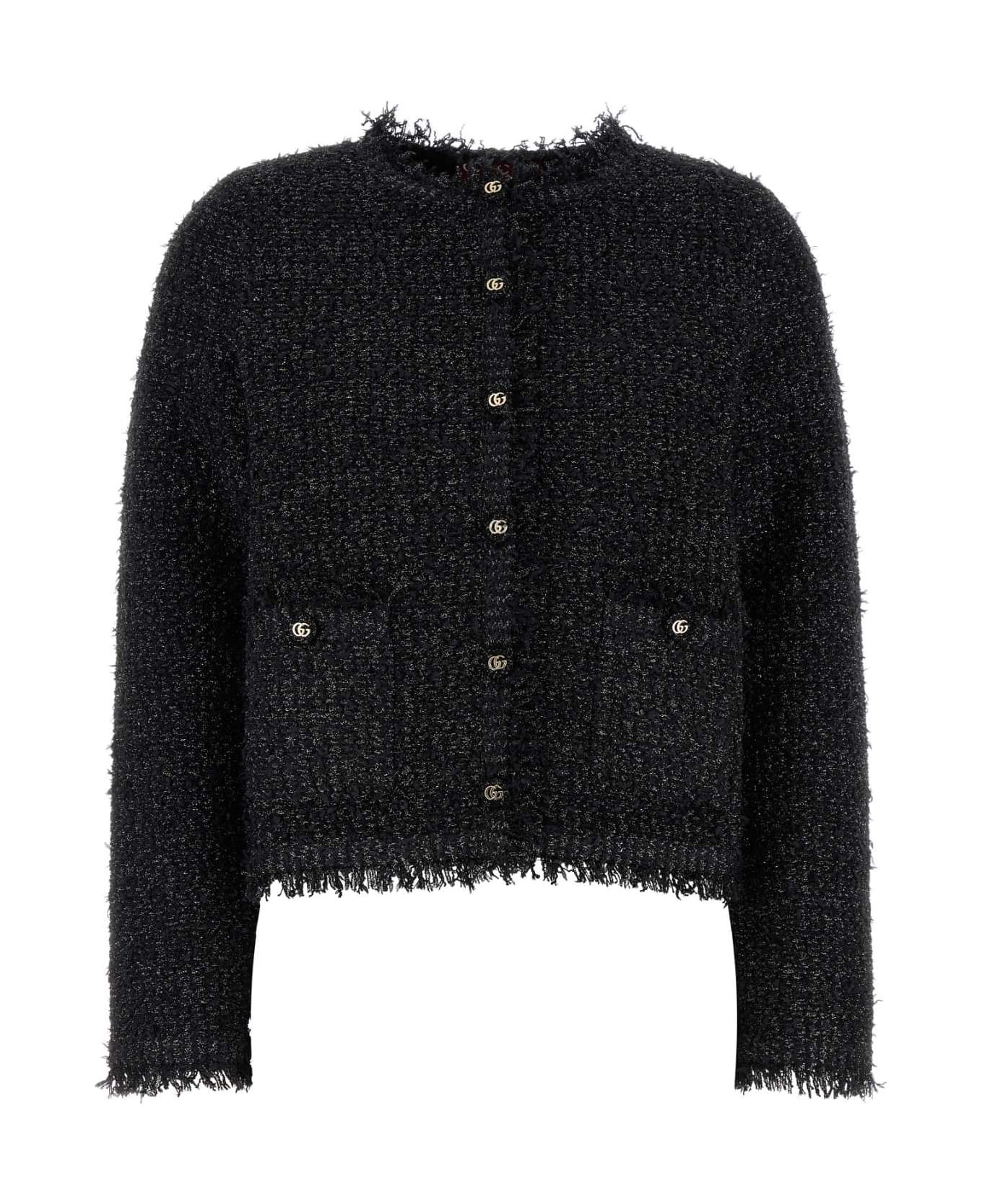 Black Viscose Blend Cardigan - 1