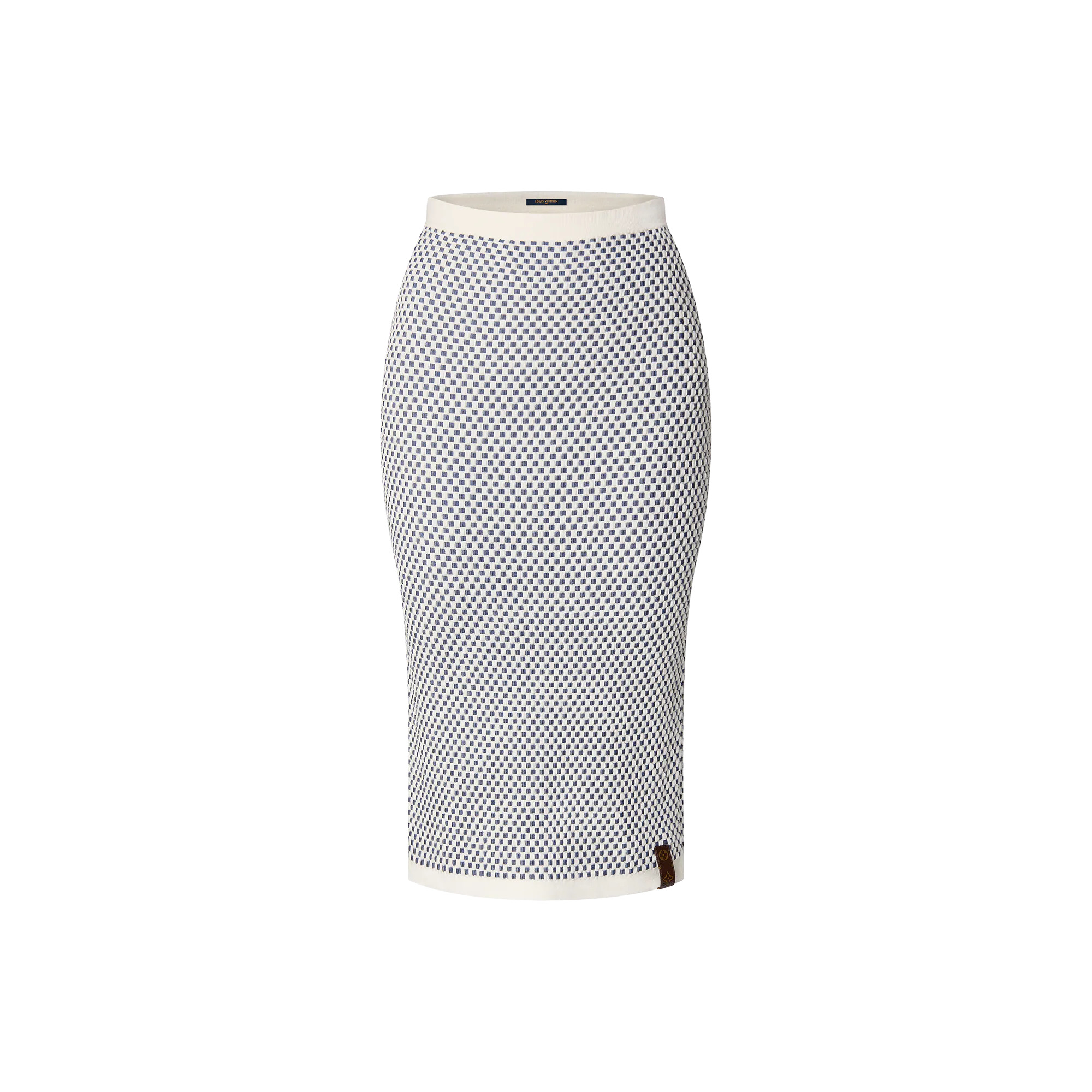 Mini Checkerboard Knit Skirt - 1