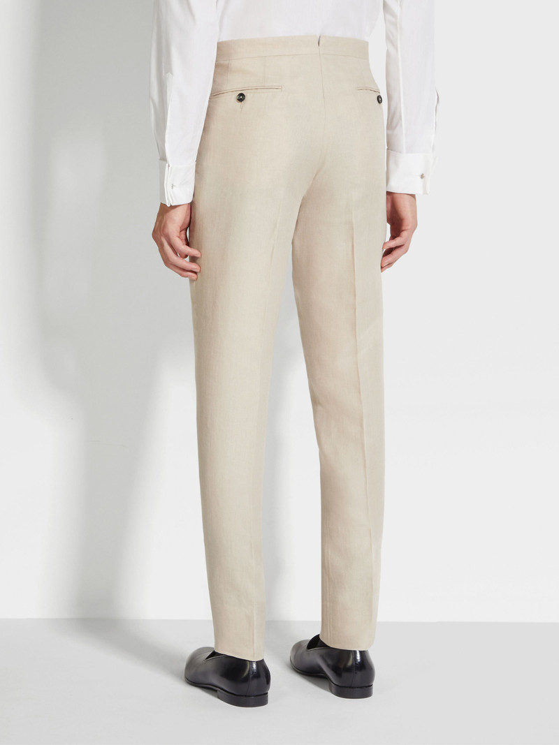 LIGHT BEIGE OASI LINO PANTS 6