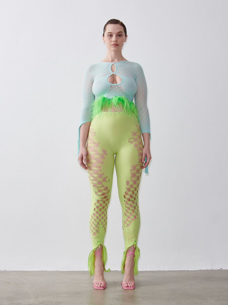 POSTER GIRL FEATHER MIRA TOP SOFT TURQUOISE outlook