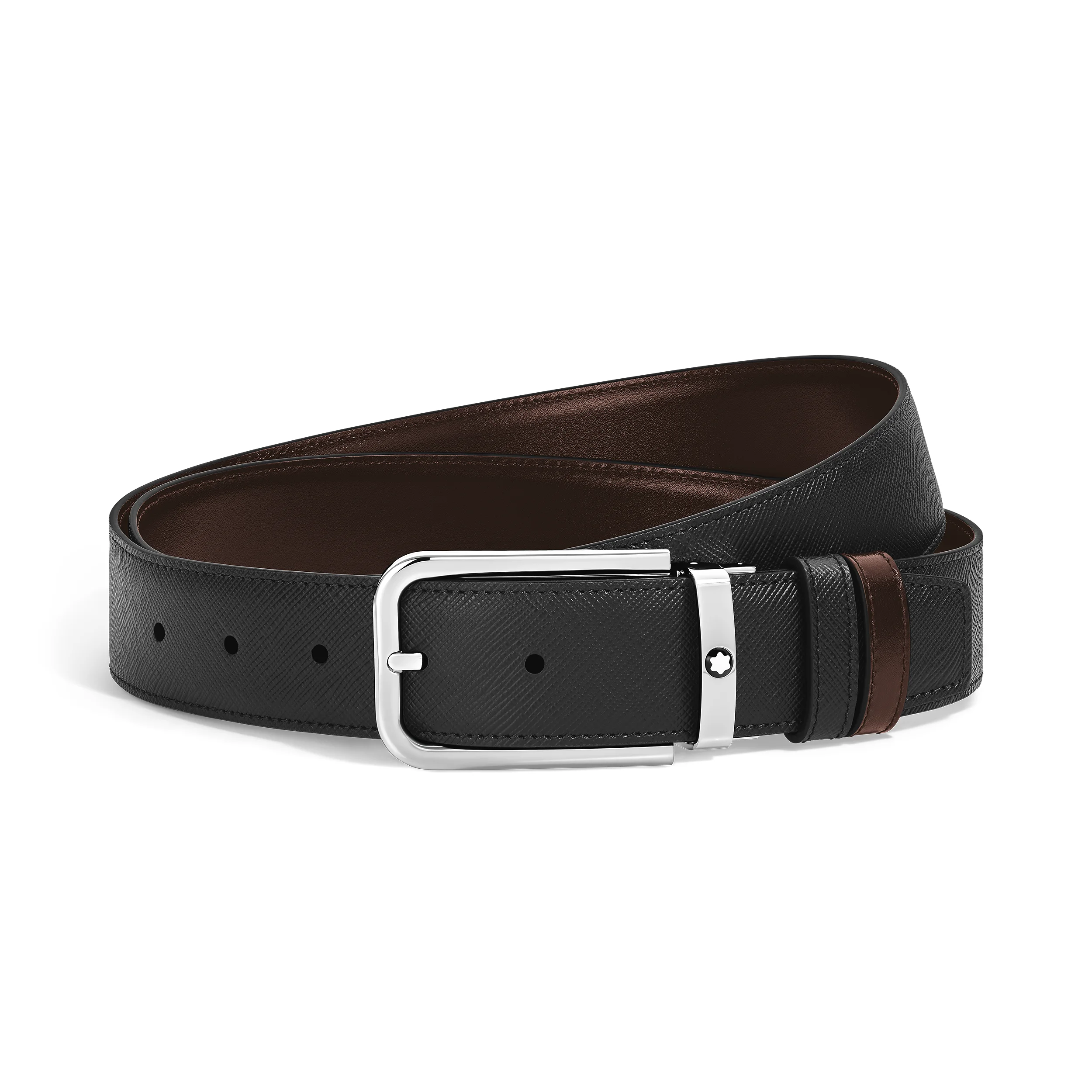 35 MM REVERSIBLE BELT IN SARTORIAL LEATHER WITH RECTANGULAR BUCKLE - 1