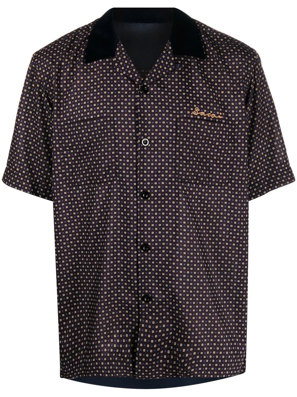 Komon-print bowling shirt - 1