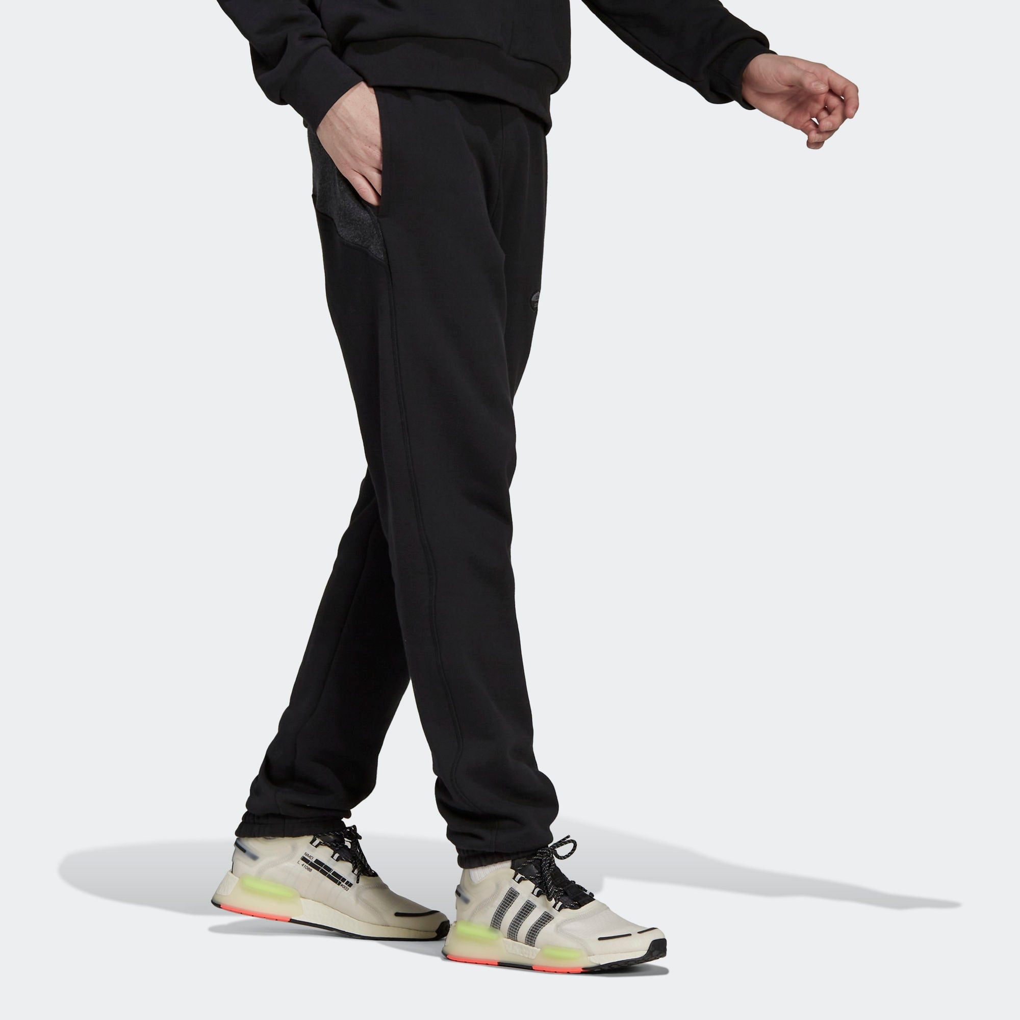 Men's adidas originals R.Y.V. Elastic Waistband Drawstring Solid Color Cotton Casual Sports Pants/Tr - 6