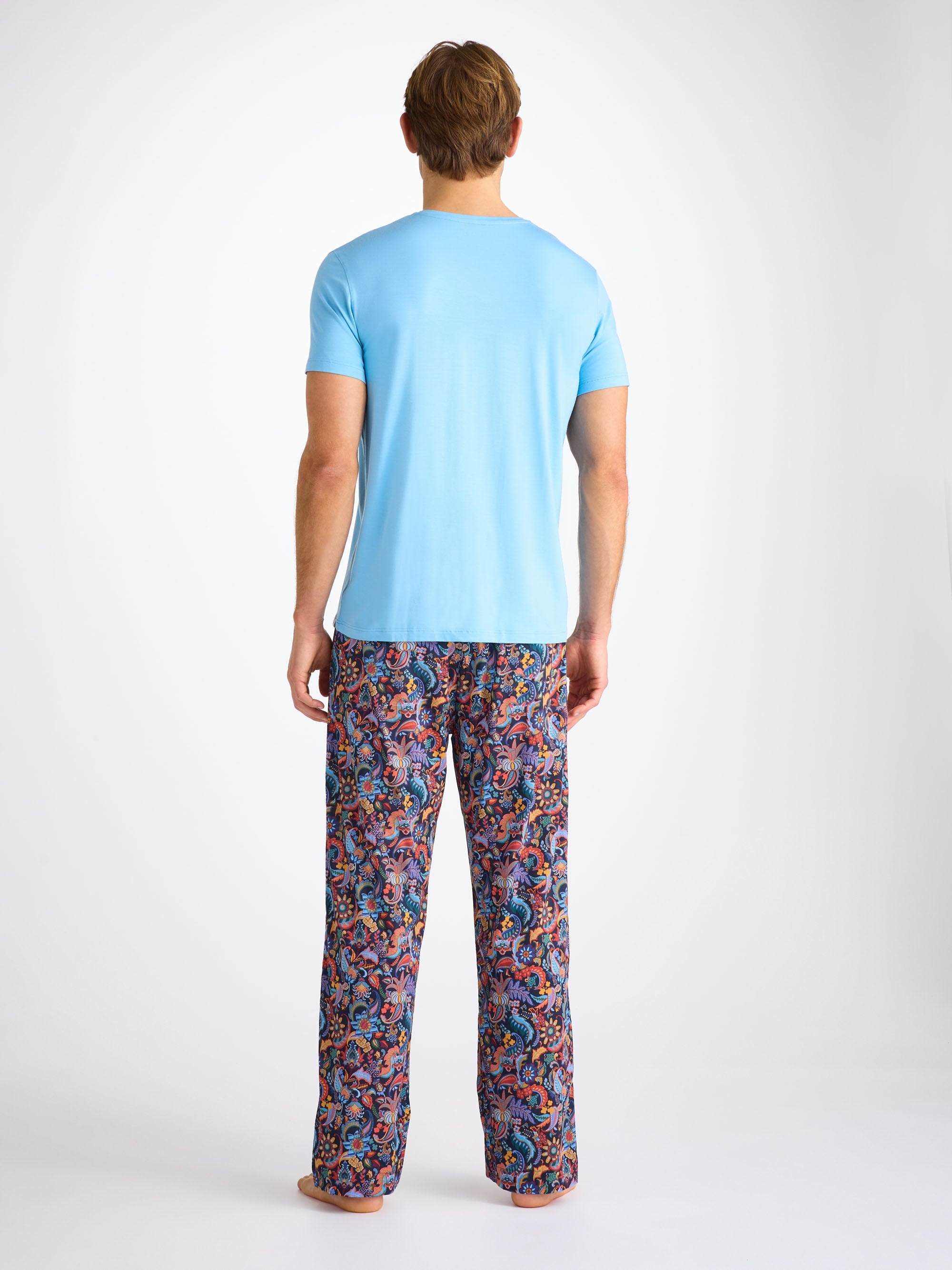 Men's Lounge Pants Cotton Batiste Multi Jungle Paisley Print - 4