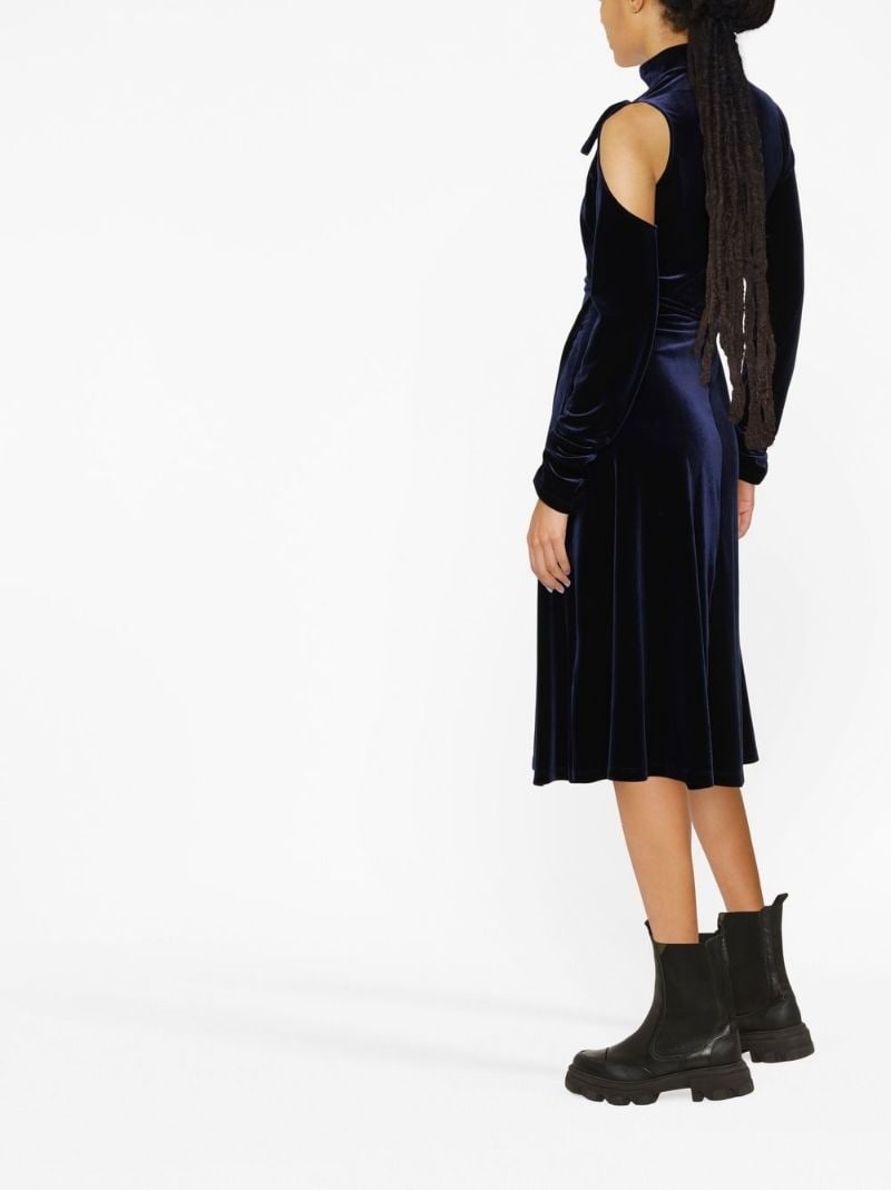 cut-out velvet wrap dress - 3