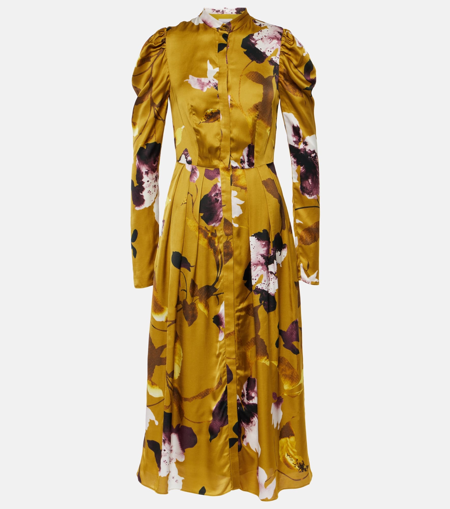 Floral satin midi dress - 1