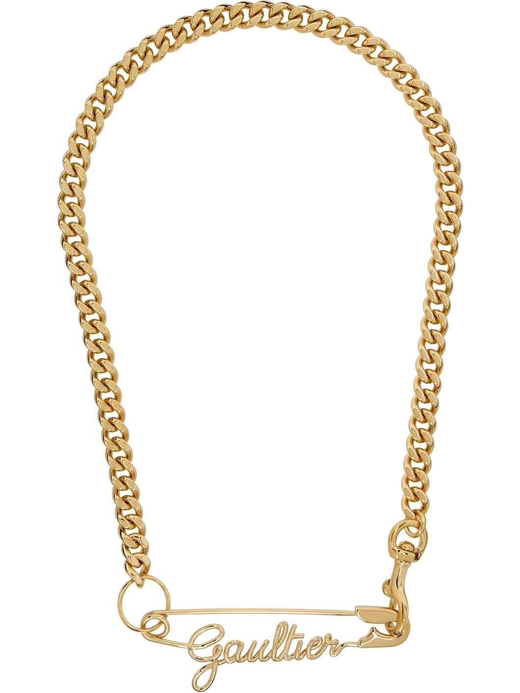 Gold 'The Gaultier Safety Pin' Necklace - 1