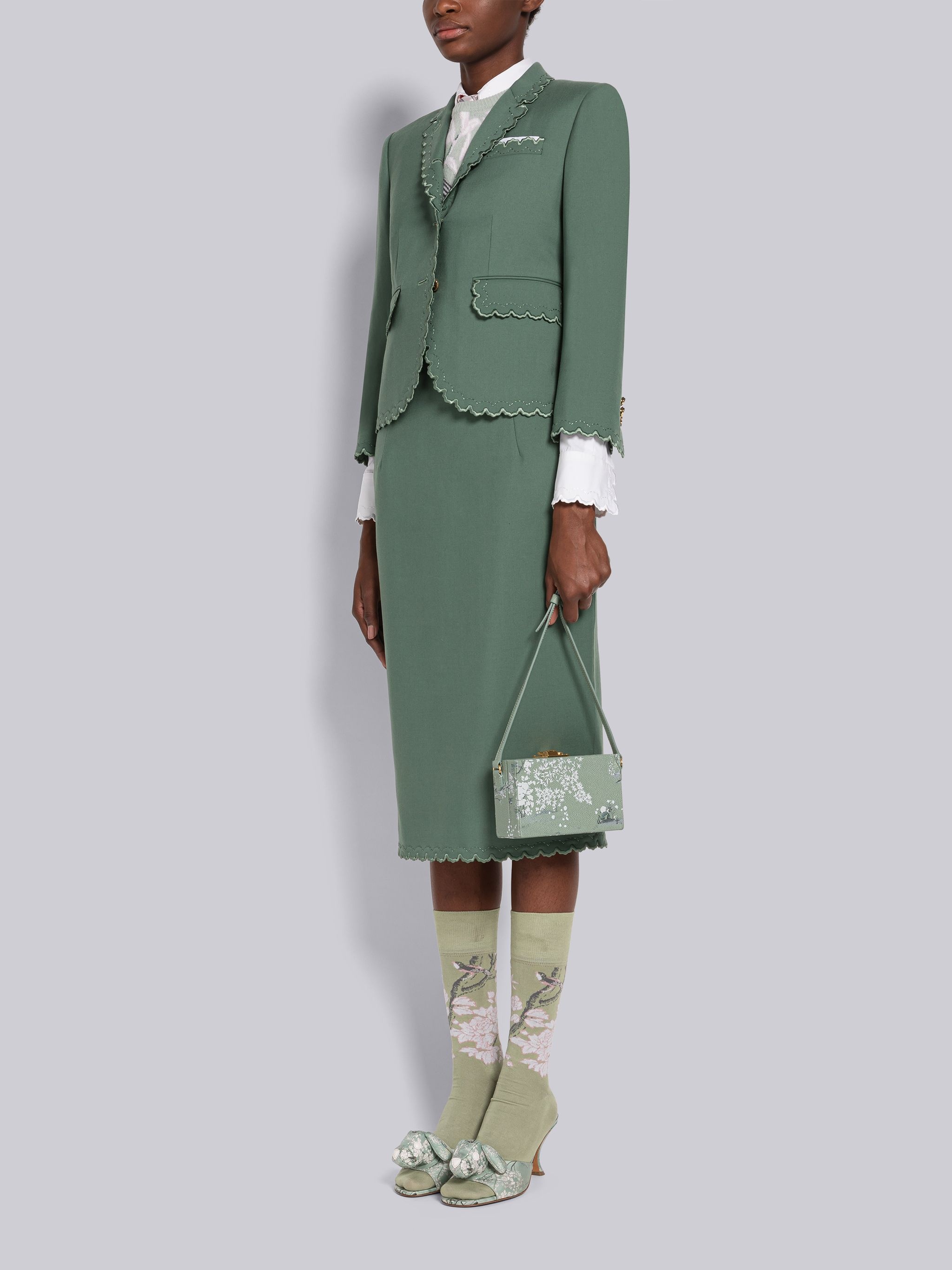 Printed Silk Toile Heeled Hector Mule - 5