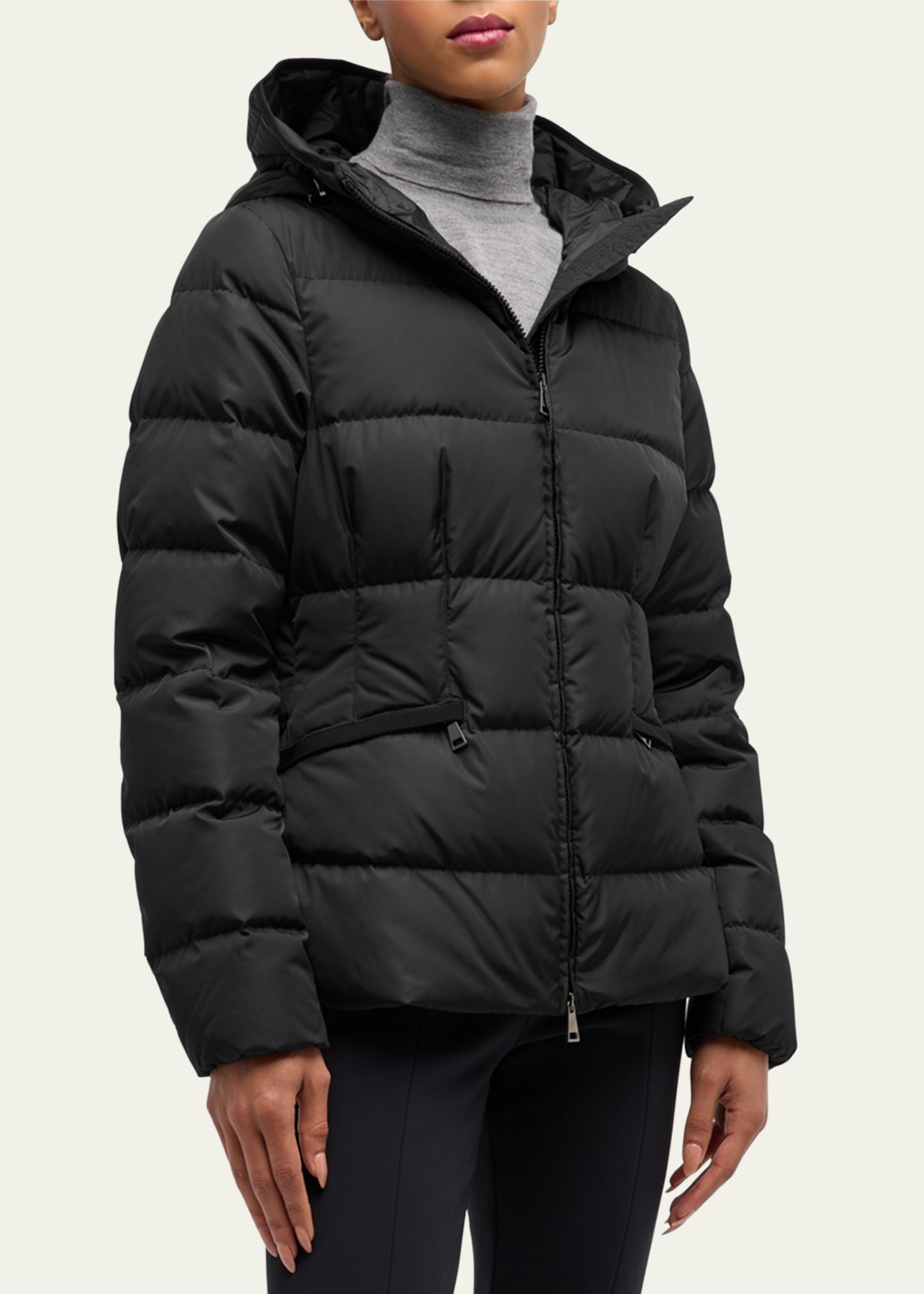 Avoce Hooded Puffer Jacket with Elastic Belt - 4