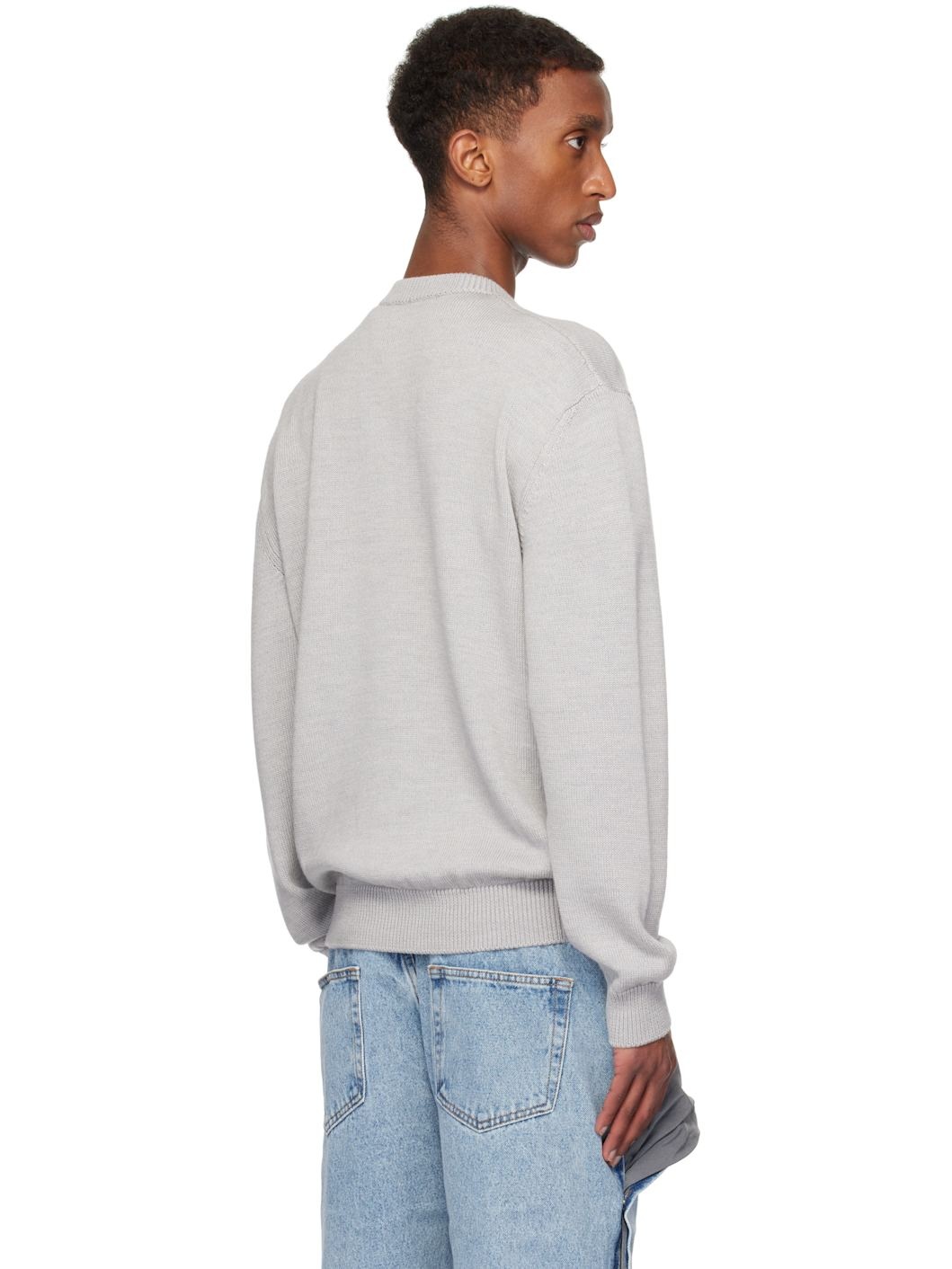 Gray Pinched Logo Sweater - 3