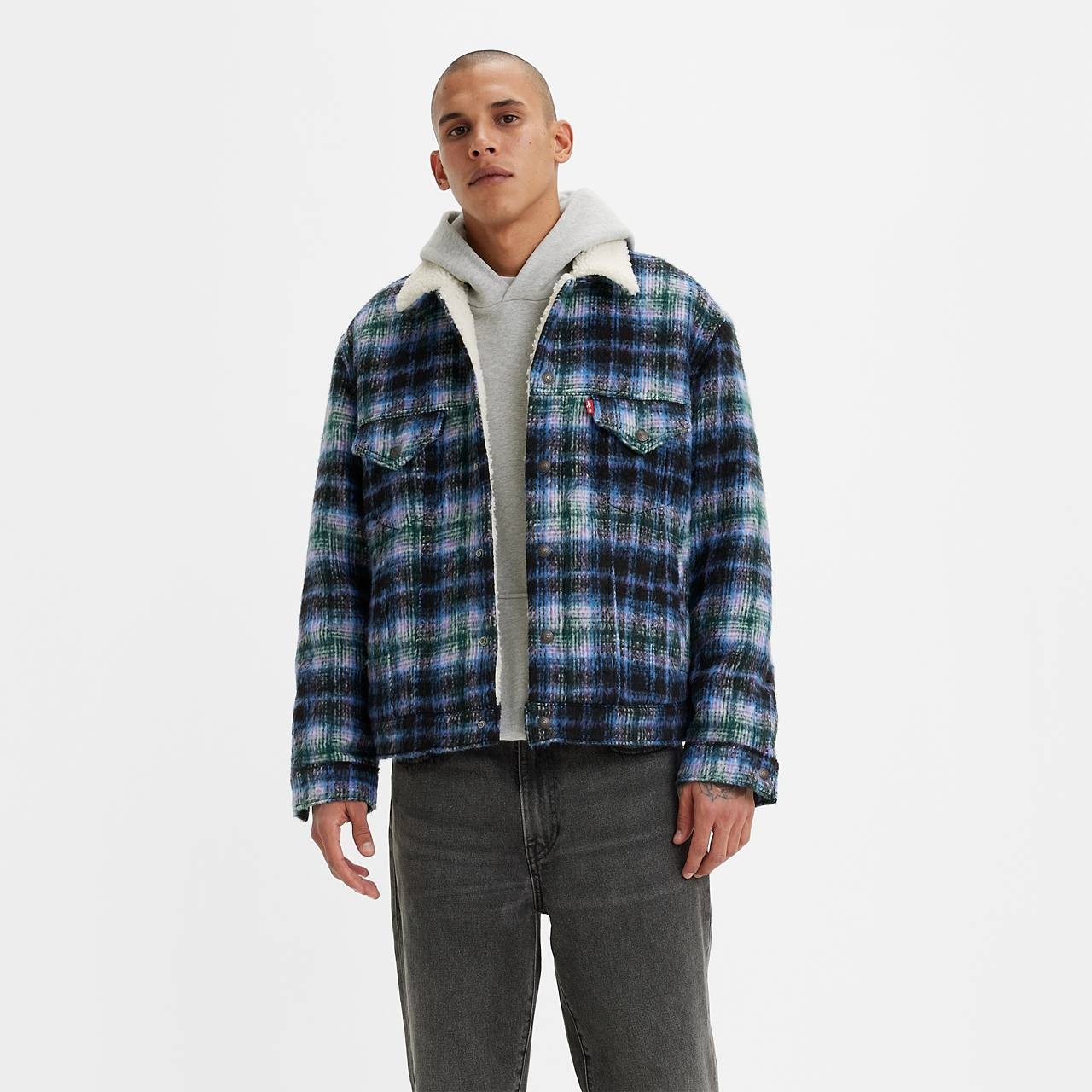 VINTAGE RELAXED FIT SHERPA TRUCKER JACKET - 1