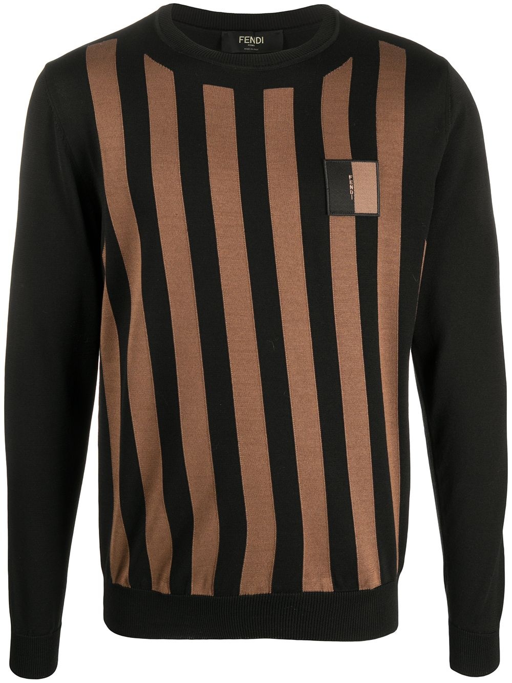 striped logo patch jumper - 1