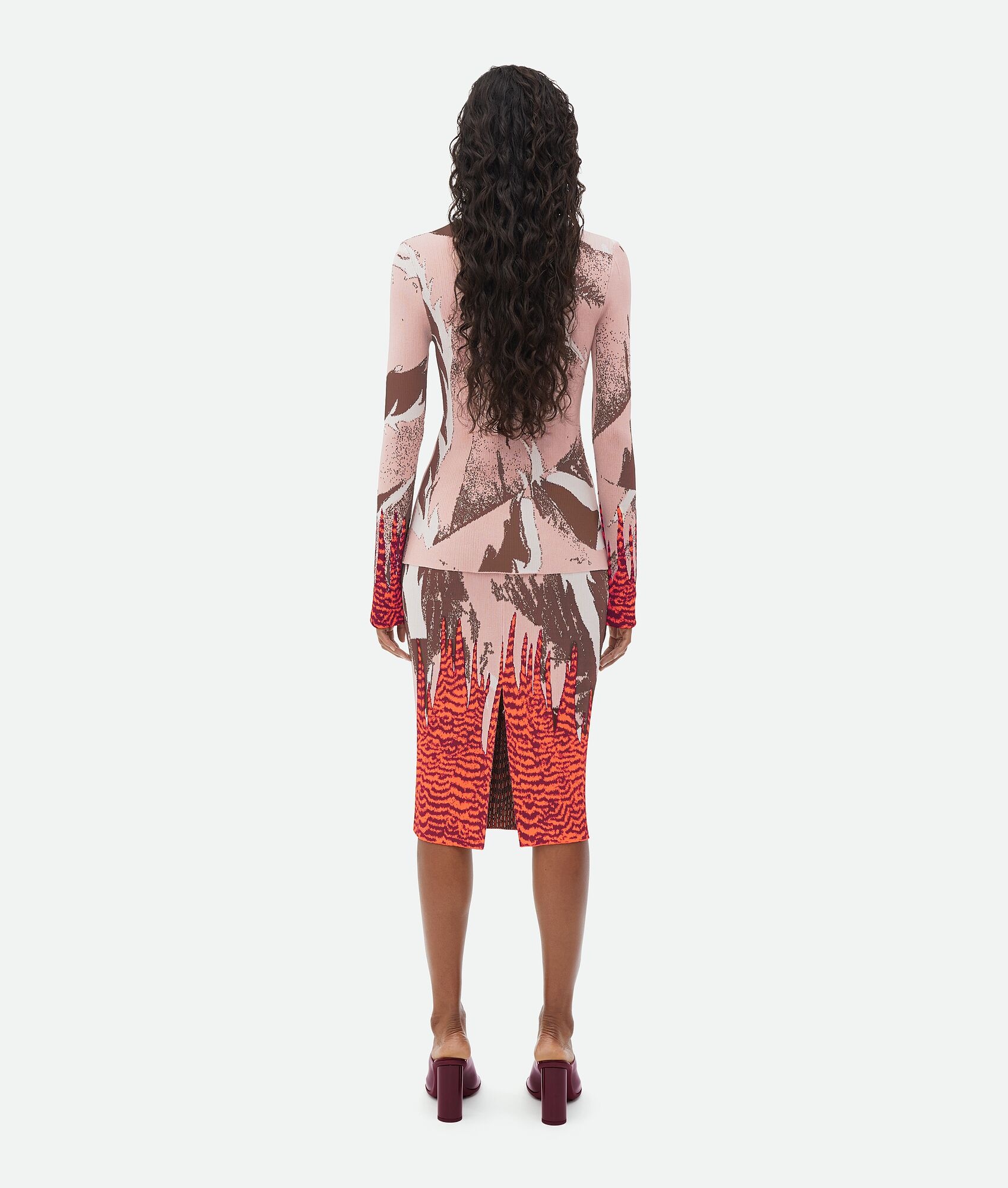 High Neck Graphic Viscose Jacquard Jumper - 3
