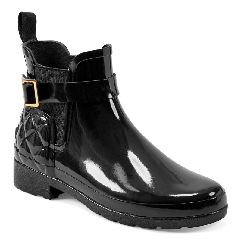 HUNTER Women's Quilted Gloss Refined Slim Fit Chelsea Boots outlook