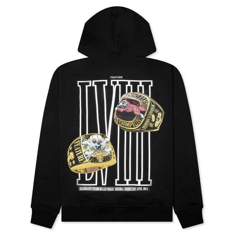 ICECREAM FEATURE X ICECREAM RINGS HOODIE - BLACK outlook